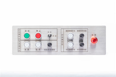 Control Panel With Emergency Stop, Start And Knobs, Illuminated Switches
