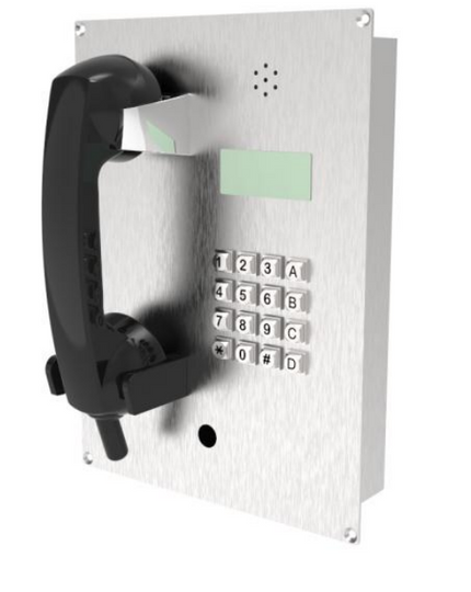 IP65 Vandal-Resistant SIP Telephone – Stainless Steel, LCD, Flush Mount