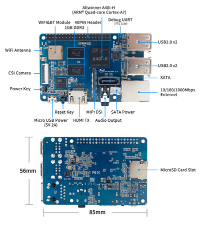 Banana Pi BPI-M2 Berry Single Board Computer – 1GB RAM – 2