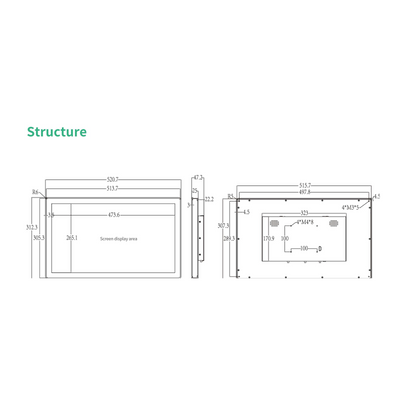 21.5" RK3568 Android Industrial HMI Panel PC– IPS, Aluminum front-embedded – 5