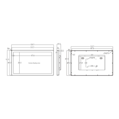 21.5" RK3288 Android Industrial HMI Panel PC– IPS, Aluminum front-embedded