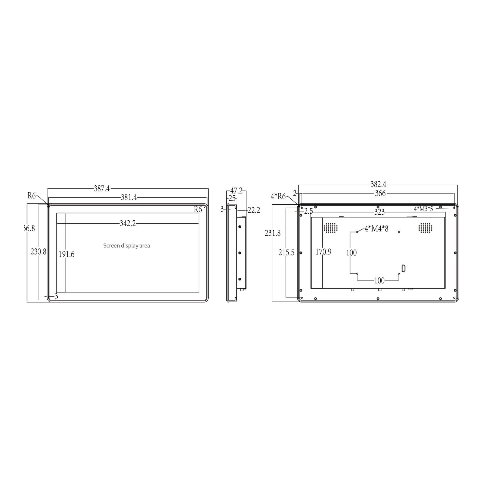 15.6" RK3568 Android Industrial HMI Panel PC– IPS, Aluminum rear-embedded