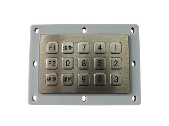 D-8218B 15 Keys IP65 Waterproof Stainless Steel Metal Industrial Keypad Use For Outdoor Self-service Kiosk