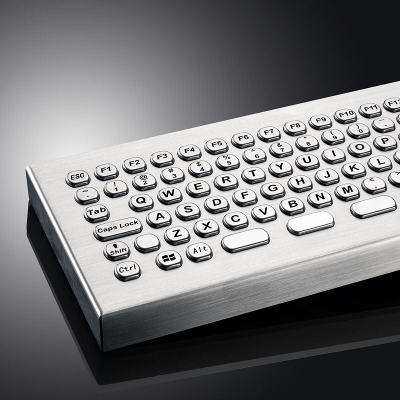 D-8609-1 DESK 84 Keys Hexagon keycap Industrial Desktop Keyboards Stainless Steel Metal PC Keyboard