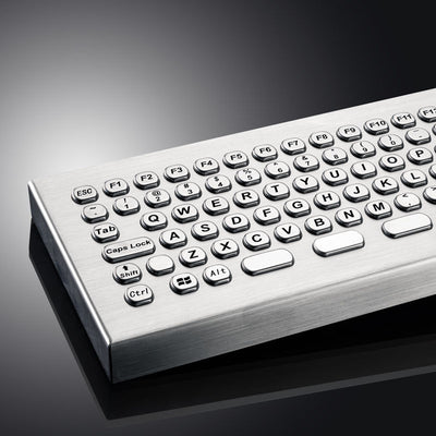 D-8609-1 DESK 84 Keys Hexagon keycap Industrial Desktop Keyboards Stainless Steel Metal PC Keyboard