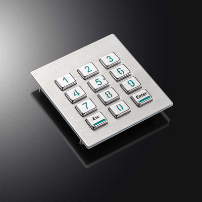 D-8208H IP65 12 Keys 3x4 Stainless Steel Metal Backlit Numeric Keypad For Industrial Telephone Access Control System