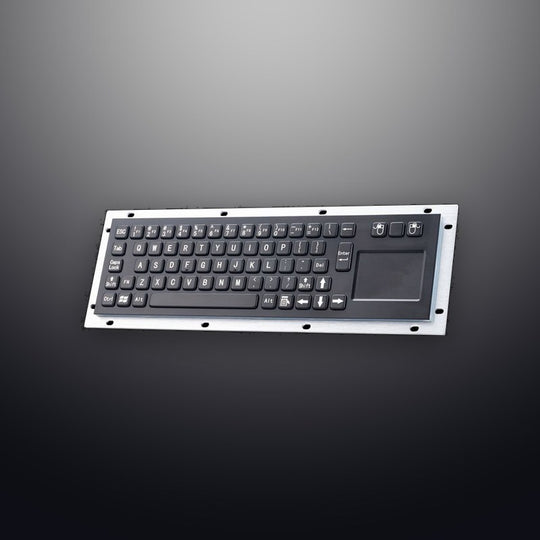 D-8635T-B Waterproof Panel Mounting Metal Stainless Steel Industrial Kiosk Black Keyboard with Integrated touchpad