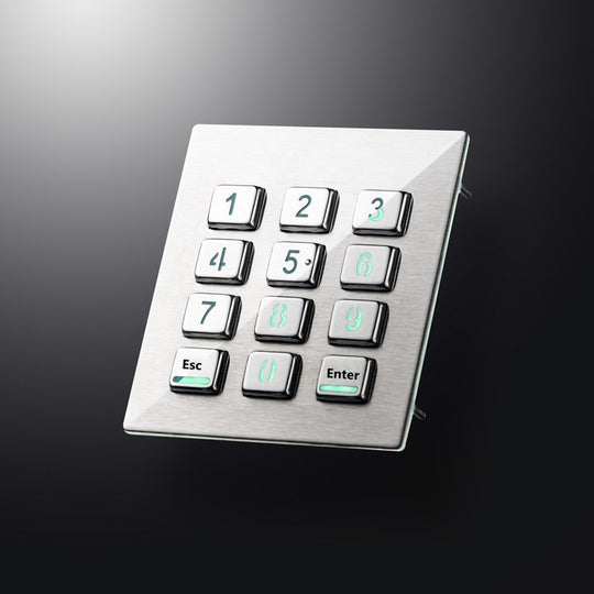 D-8208H IP65 12 Keys 3x4 Stainless Steel Metal Backlit Numeric Keypad For Industrial Telephone Access Control System