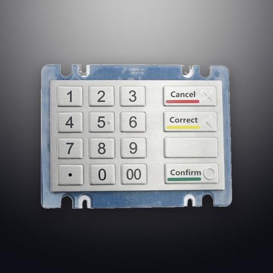 D-8216 16 Key Button ATM Type Ruggedised IK07 Vandal-Resistant And Waterproof IP54 Metal Numeric Keypad