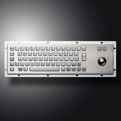 D-8602 Panel Mount Custom Industrial Computer Waterproof Stainless Steel Metal Keyboard with Trackball Mouse