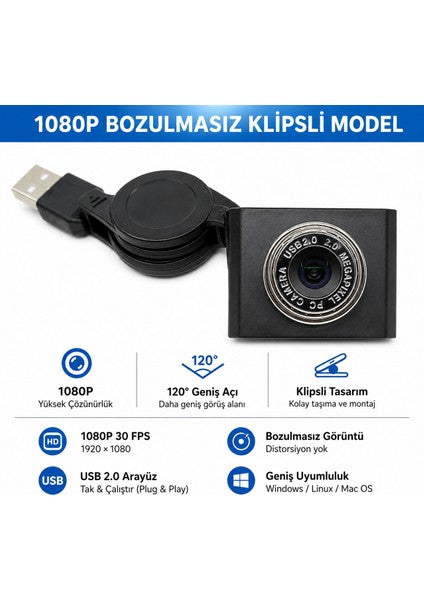 Raspberry Pi 5 / 4B 1080p USB Camera Module — Low Distortion