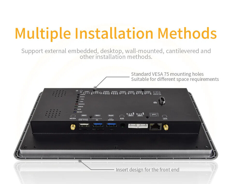 10.1" RK3576S 2x INT SPK All in One HMI Android Panel PC, IPS, ABS Larger Frame