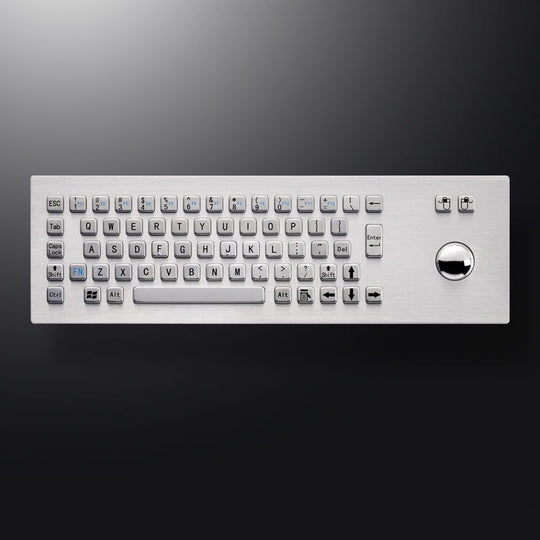 D-8603 67 keys Panel Mount Industrial Keyboard With Trackball USB Stainless Steel Metal Rugged Keyboard For Self Service Kiosk