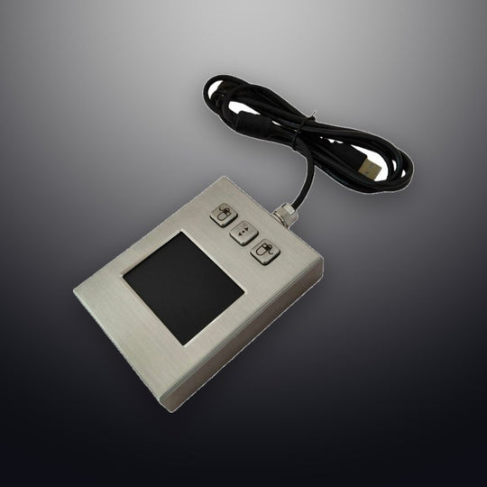 D-8458 DESK Industrial USB Desktop Metal Touchpad Mouse with 3 Buttons — Rugged Wired Pointing Device for Harsh Environments