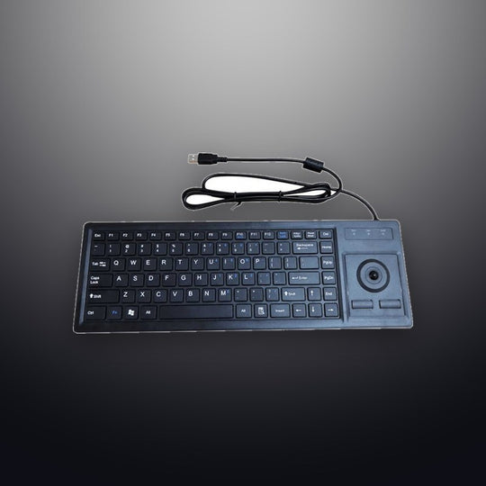 D-87B Wired USB PS2 Plastic Industrial Keyboard With Integrated Trackball Used For CNC Server Room Cabinet Kiosk