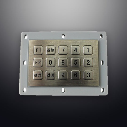 D-8218B 15 Keys IP65 Waterproof Stainless Steel Metal Industrial Keypad Use For Outdoor Self-service Kiosk