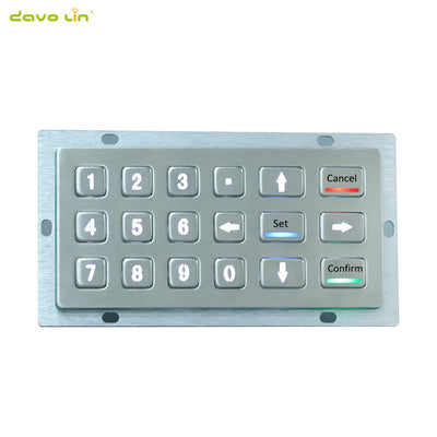 D-8206 BG Custom 18 Keys Waterproof Dustproof Vandalproof Backlit Metal Keypad Use For Self Ordering Machine
