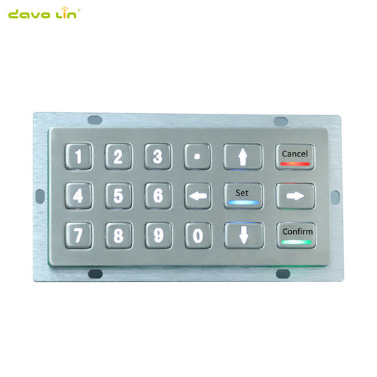 D-8206 BG Custom 18 Keys Waterproof Dustproof Vandalproof Backlit Metal Keypad Use For Self Ordering Machine