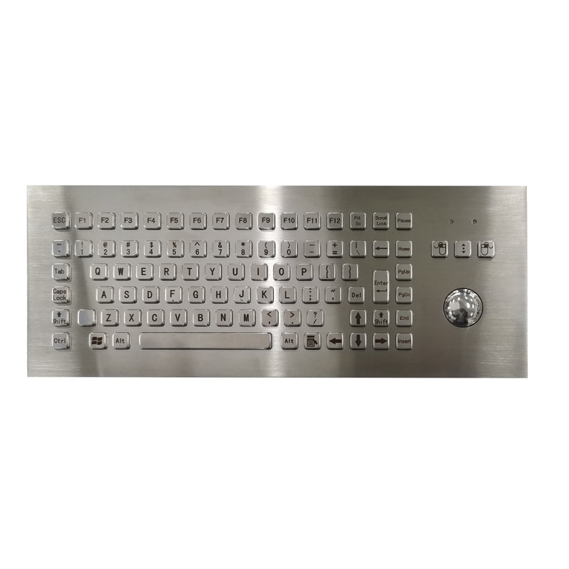 D-8606G-A Metal Industrial Keyboards With Trackball Stainless Steel Rugged Keyboard For Self Service Kiosk