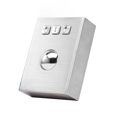 D-8302 DESK Desktop Rugged Industrial Stainless Steel Trackball with 38mm Steel Ball and USB Interface