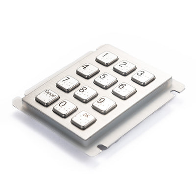 D-8208J-2-MW IP66 Waterproof 12 Keys Metal Keypad With Braille For Parcel Locker