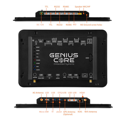 7" RK3576S All in One HMI Android Panel PC, IPS, ABS Frame