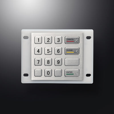 D-8204B 16 Keys Panel Mount Vandal Proof Rugged Metal Keypad With Waterproof Silicone Cover