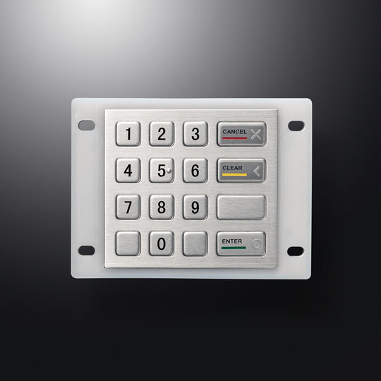 D-8204B 16 Keys Panel Mount Vandal Proof Rugged Metal Keypad With Waterproof Silicone Cover
