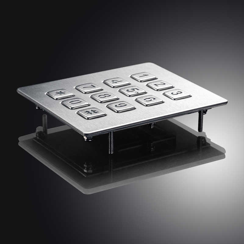 D-8208J-backlight 12 Keys 3x4 Matrix USB Kiosk illuminated Keypads Metal Stainless Steel Backlit Numeric Keypad For Access Control