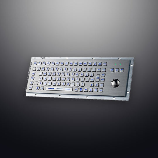 D-8606G-BG-VNAS IP65 Waterproof Backlight Industrial Stainless Steel Keyboards With Trackball