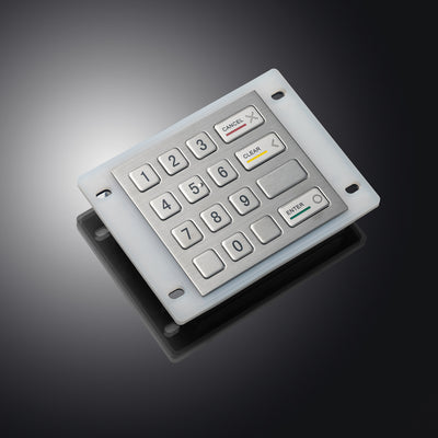 D-8204B 16 Keys Panel Mount Vandal Proof Rugged Metal Keypad With Waterproof Silicone Cover
