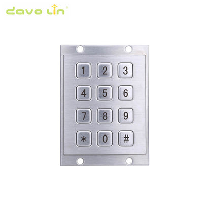 D-8208 12 Flat Keys 3x4 Metal Mini Stainless Steel Numeric Keypad