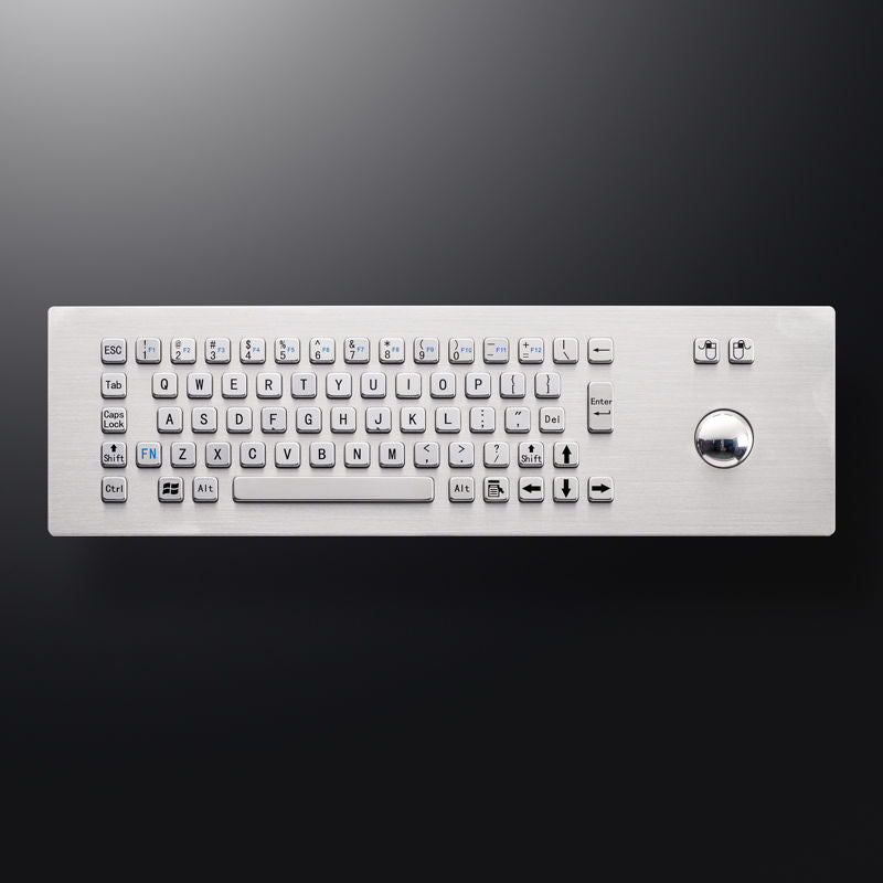 D-8615 Customized IP65 Waterproof Stainless Steel Rugged Keyboard With Trackball Suit For CNC Machine Industry