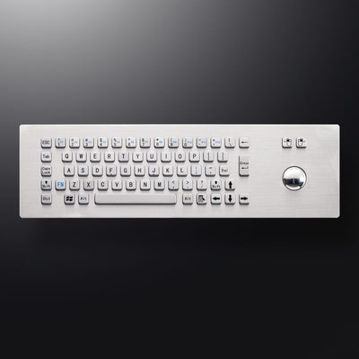D-8615 Customized IP65 Waterproof Stainless Steel Rugged Keyboard With Trackball Suit For CNC Machine Industry