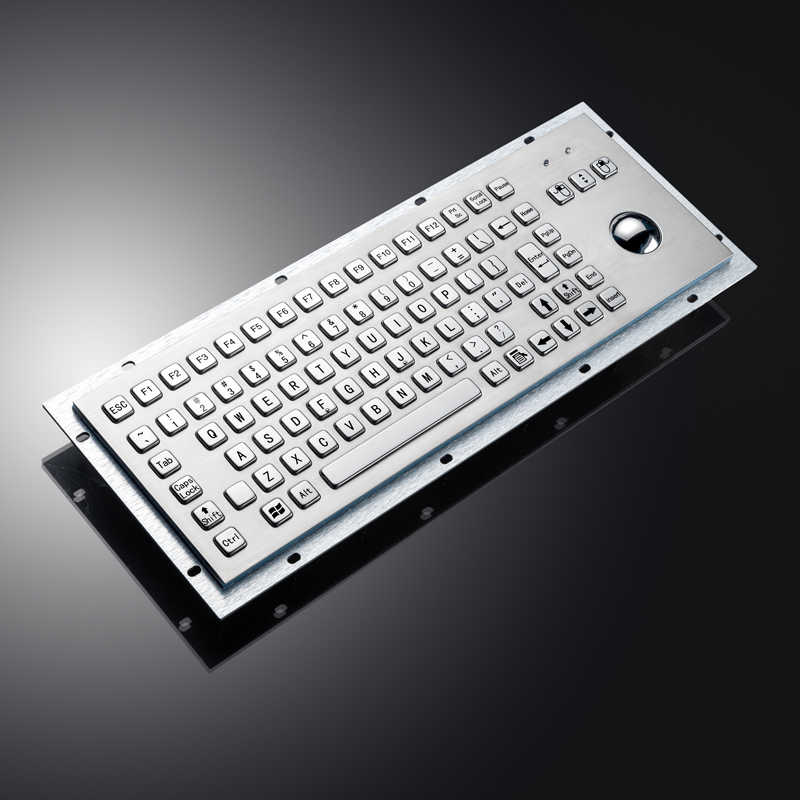 D-8606G IP65 Metal Industrial Keyboards With Trackball Stainless Steel USB Rugged Keyboard For Self Service Kiosk