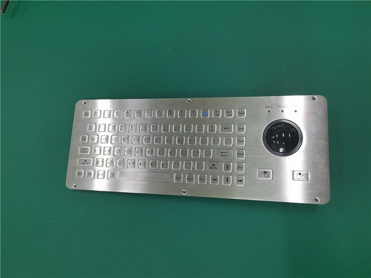 D-8667 Industrial Stainless Steel Keyboard with 50mm Resin Trackball