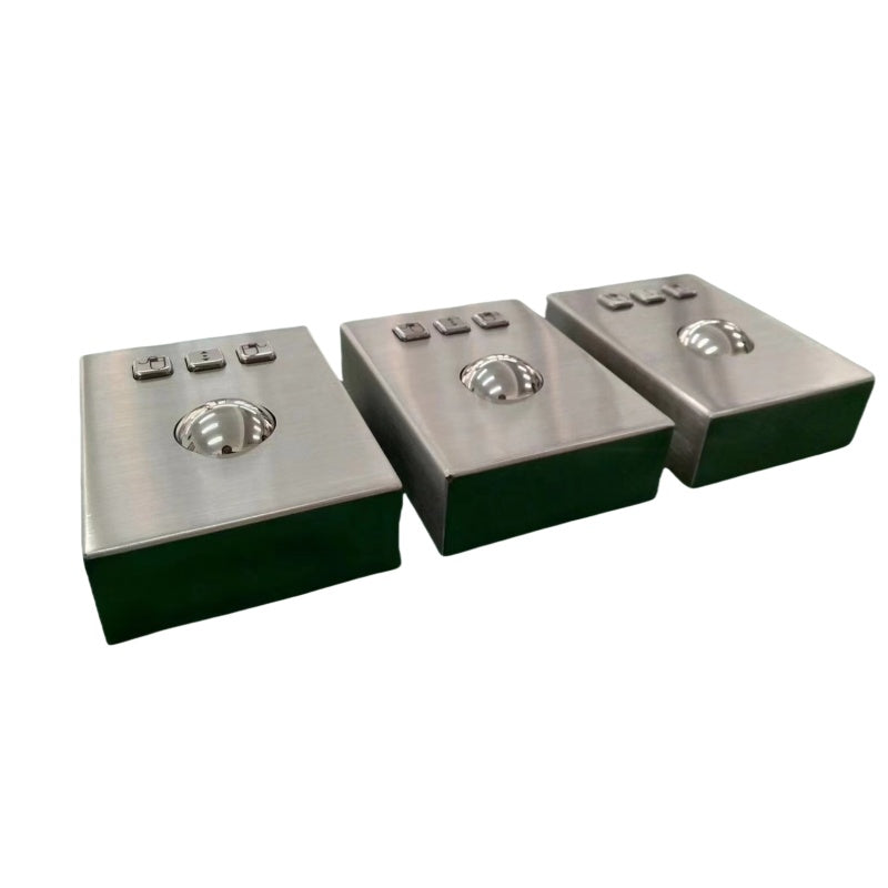 D-8302 DESK Desktop Rugged Industrial Stainless Steel Trackball with 38mm Steel Ball and USB Interface