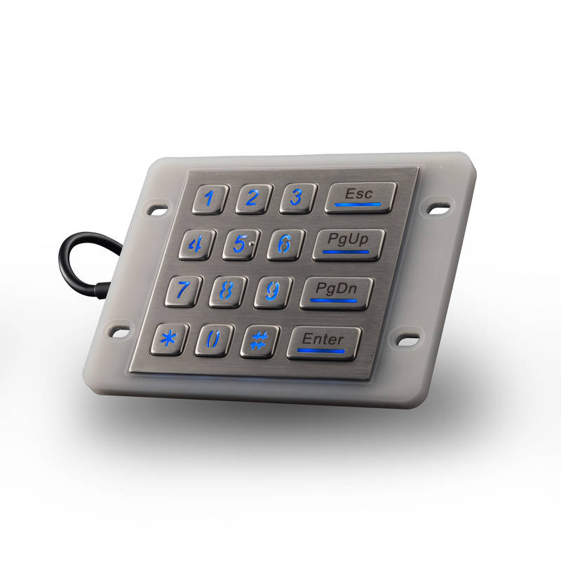 D-8988 Outdoor IP68 Waterproof 16 Keys Backlight Metal Keypad Front Panel Stainless Steel With Aluminum Case