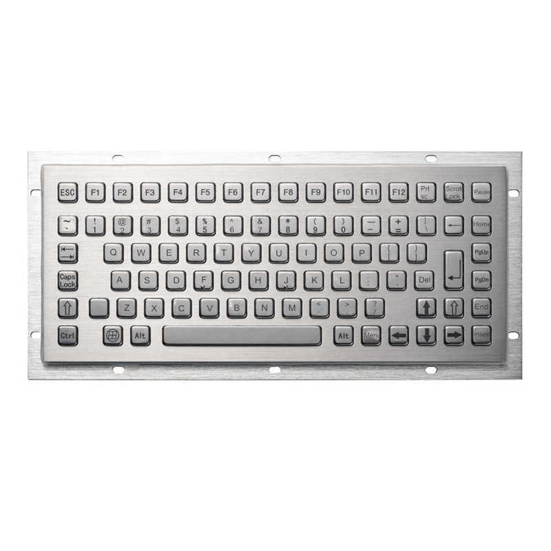 D-8670 86 Keys Ruggedized Waterproof Mini Stainless Steel Compact Metal Industrial Keyboard For Kiosks CNC Machine
