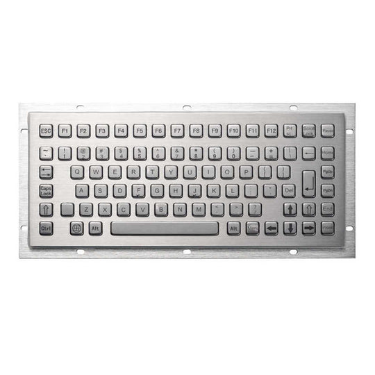 D-8670 86 Keys Ruggedized Waterproof Mini Stainless Steel Compact Metal Industrial Keyboard For Kiosks CNC Machine