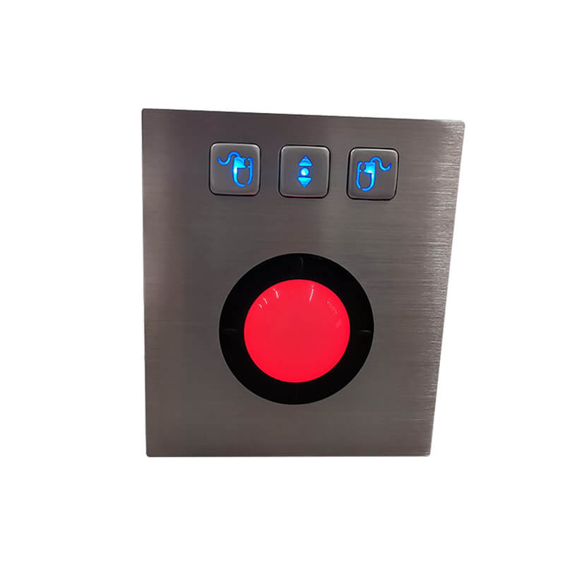 D-8326 Sealed Water-Proof Stainless Steel 36mm LED Backlit Resin Mechanical Medical Industrial Trackball Mouse