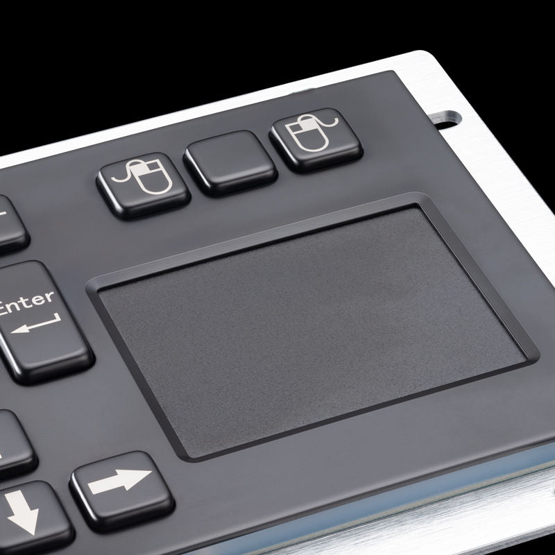 D-8635T-B Waterproof Panel Mounting Metal Stainless Steel Industrial Kiosk Black Keyboard with Integrated touchpad