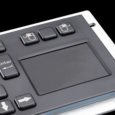 D-8635T-B Waterproof Panel Mounting Metal Stainless Steel Industrial Kiosk Black Keyboard with Integrated touchpad
