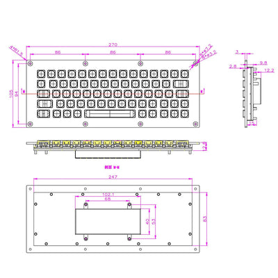 D-8675 67keys Industrial Computer Metal keyboard, Metal Frame with plastic button