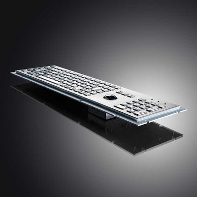 D-8605 Full Size Industrial Trackball Metal Keyboard With 103 Keys integrated 38mm mechanical trackball and numeric keypad