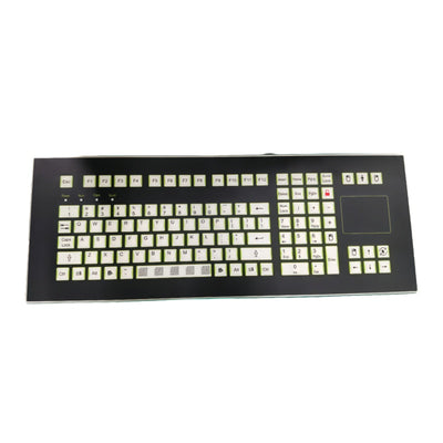 D-1605C IP68 Sealed 109-Key Embedded Membrane Metal Keyboard with Touchpad For Pharmaceutical & Chemical Industries
