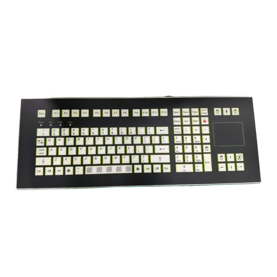 D-1605C IP68 Sealed 109-Key Embedded Membrane Metal Keyboard with Touchpad For Pharmaceutical & Chemical Industries