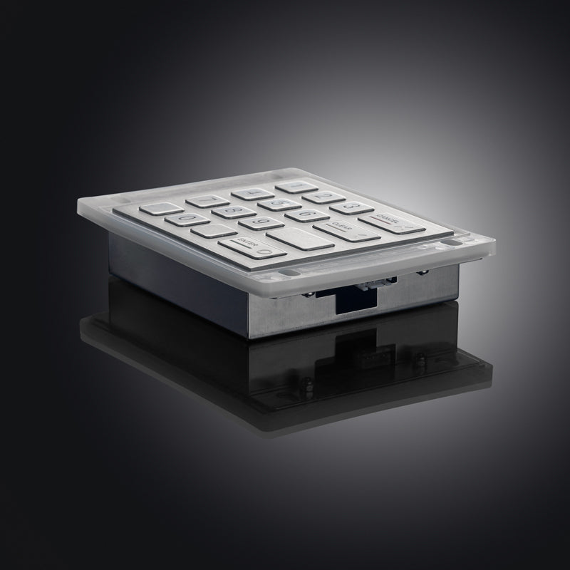 D-8204B 16 Keys Panel Mount Vandal Proof Rugged Metal Keypad With Waterproof Silicone Cover