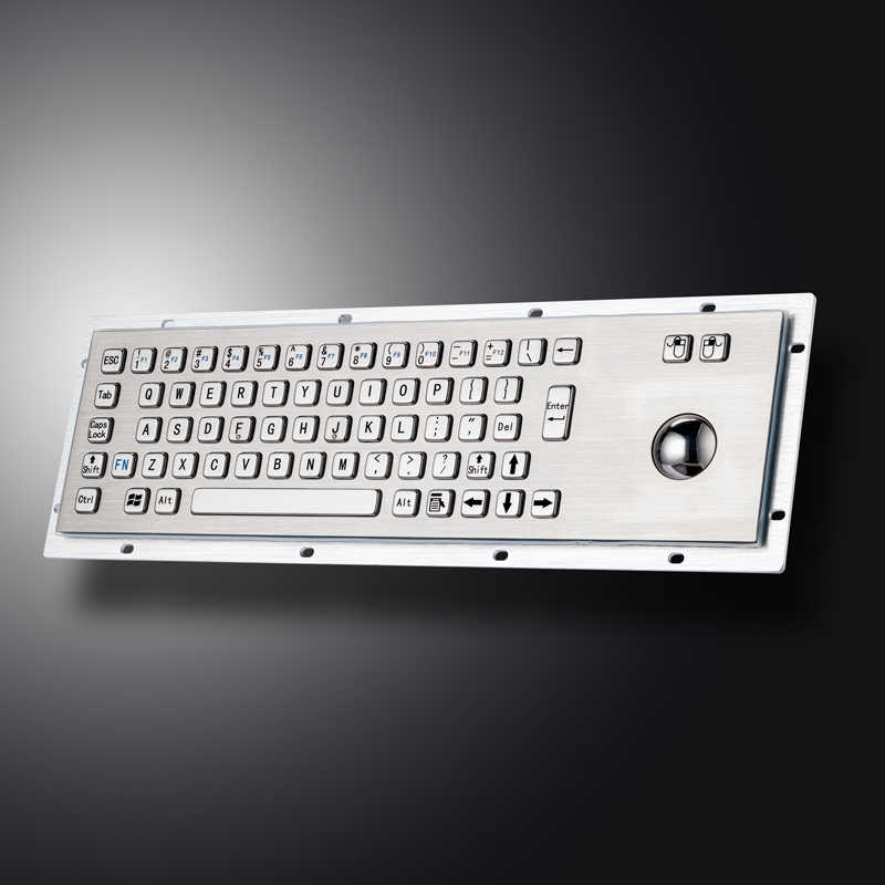 D-8602 Panel Mount Custom Industrial Computer Waterproof Stainless Steel Metal Keyboard with Trackball Mouse
