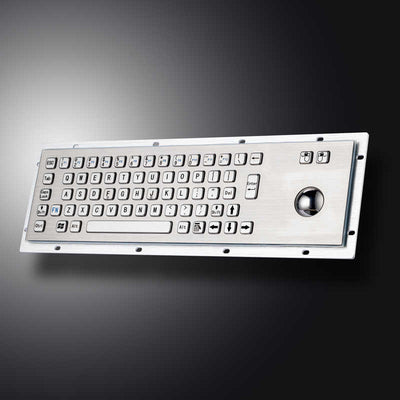 D-8602 Panel Mount Custom Industrial Computer Waterproof Stainless Steel Metal Keyboard with Trackball Mouse